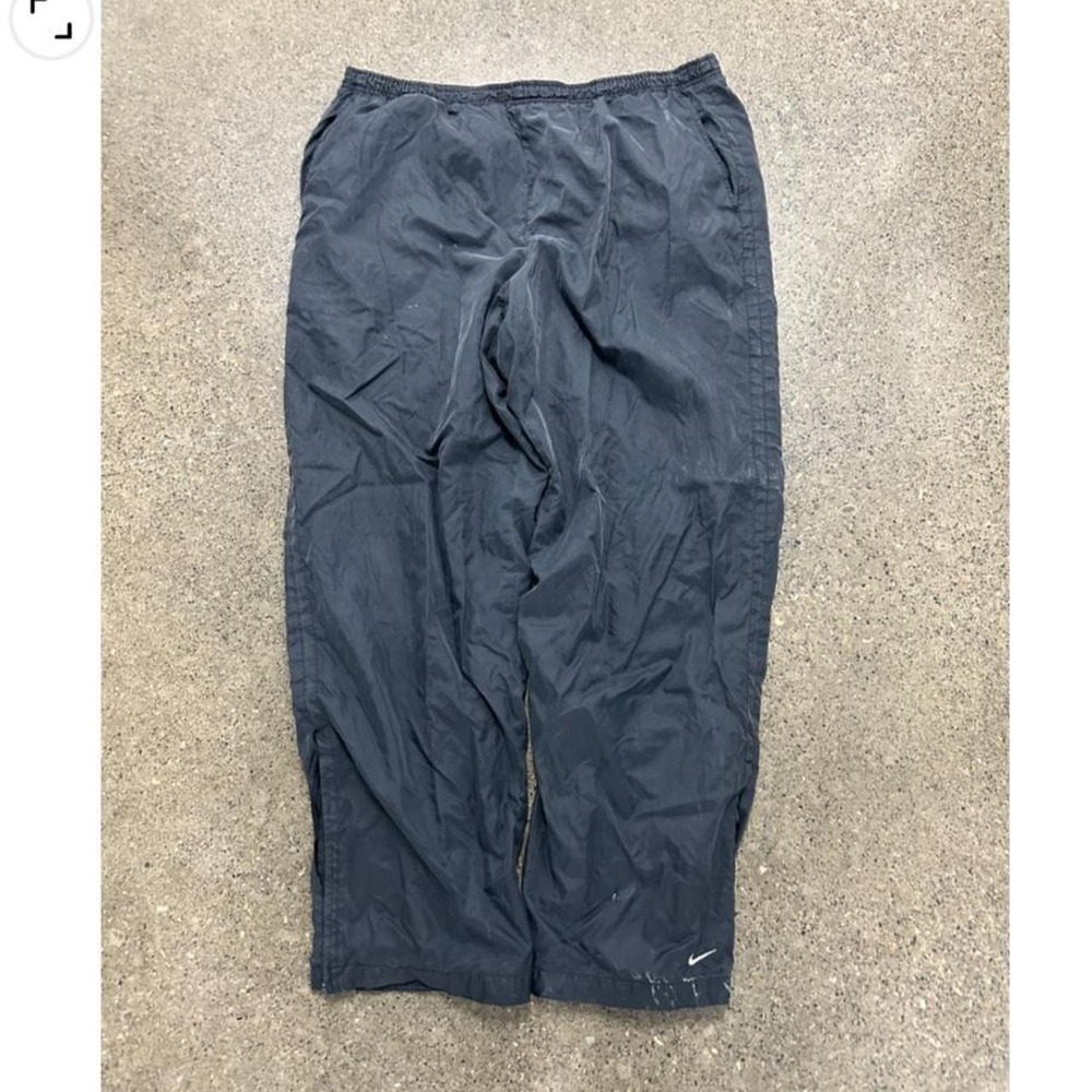 Vintage Nike Black Track Pants Baggy Wide Leg (Size XXL 2XL)